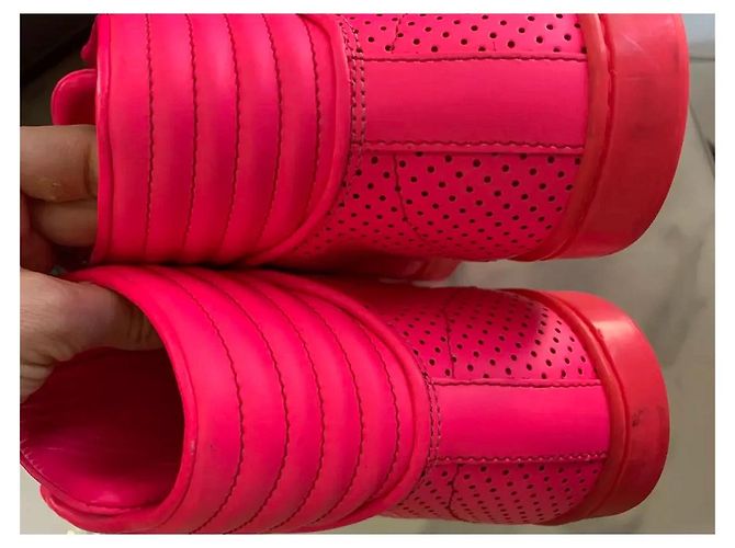Zapatillas altas Gucci Coda rosa neón de piel - vista 7