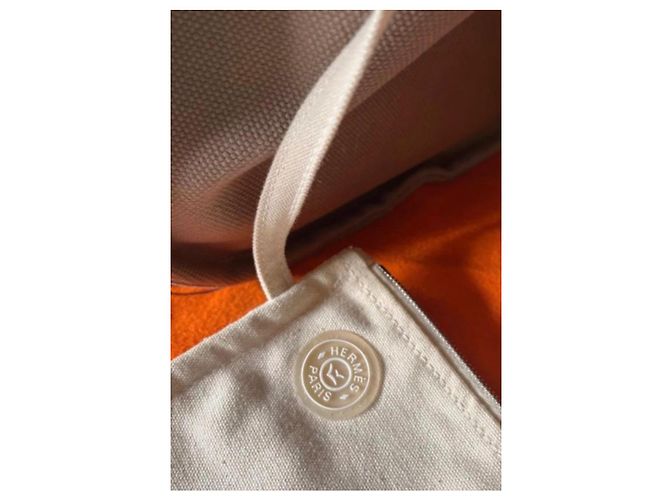 Hermès Cannes MM Borsa in tela taupe - vista 12
