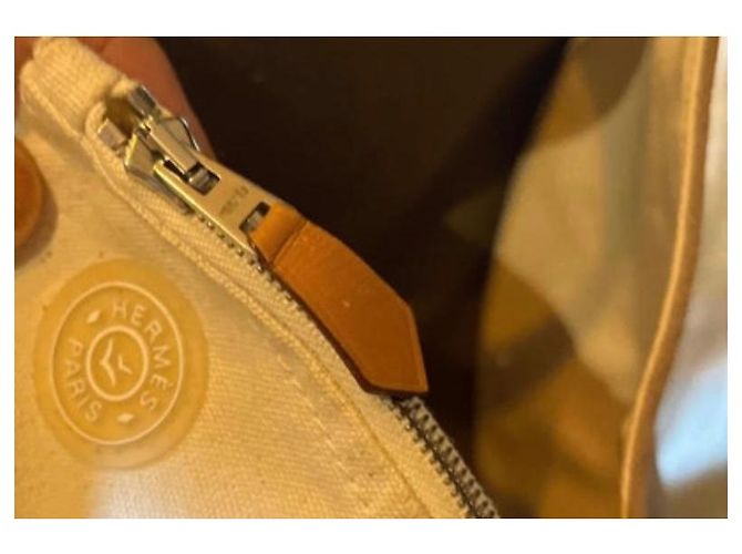 Hermès Cannes MM Borsa in tela taupe - vista 13