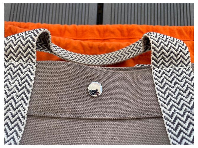 Hermès Cannes MM Borsa in tela taupe - vista 3