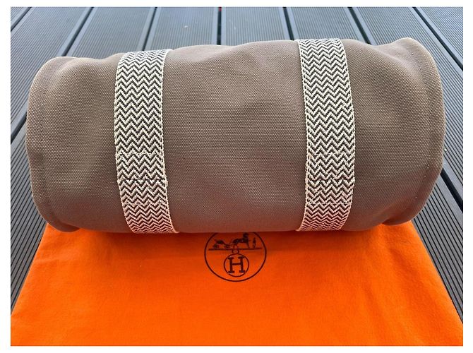 Hermès Cannes MM Borsa in tela taupe - vista 4