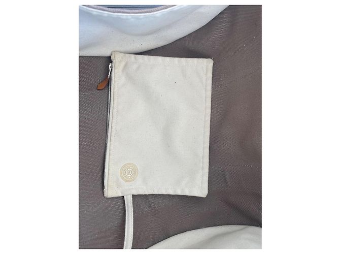 Hermès Cannes MM Borsa in tela taupe - vista 6