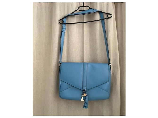 Lancel Nine borsa a tracolla in pelle blu - vista 4
