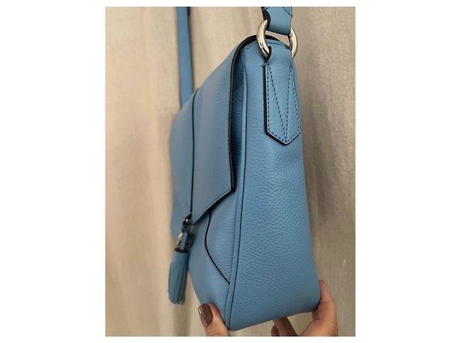 Lancel Nine borsa a tracolla in pelle blu - vista 5