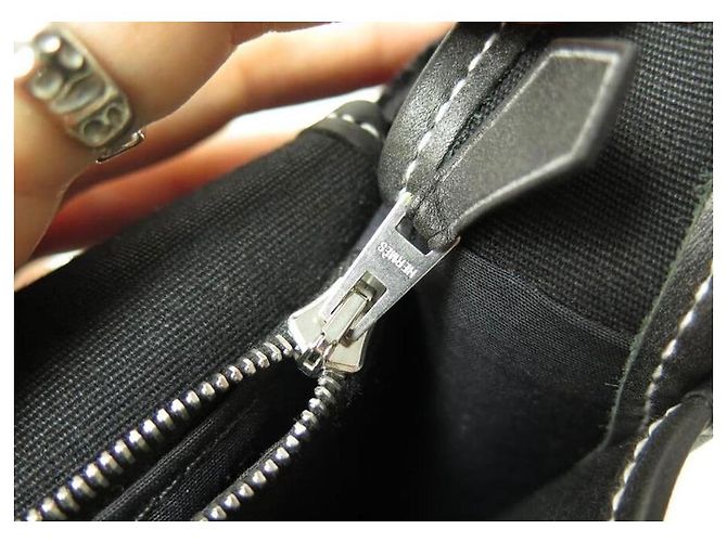 Hermès Buenaventura PM Borsa a tracolla nera in tela Nero - vista 9