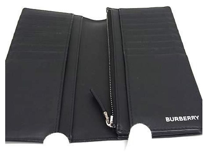 Portafoglio lungo bifold da uomo Burberry in nero - vista 3