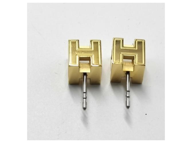 Orecchini Cage d'H in Oro e Bianco di Hermès D'oro - vista 4