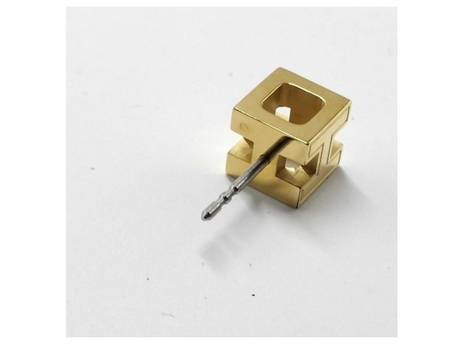 Orecchini Cage d'H in Oro e Bianco di Hermès D'oro - vista 7