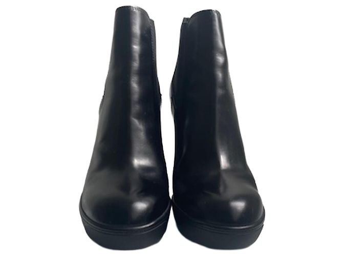 Botines Hogan de cuero negro con tacón bloque y plataforma - talla 40 - vista 4