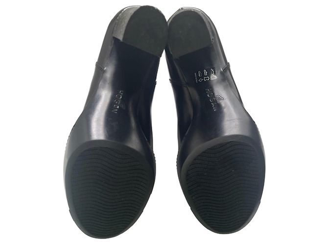 Botines Hogan de cuero negro con tacón bloque y plataforma - talla 40 - vista 7