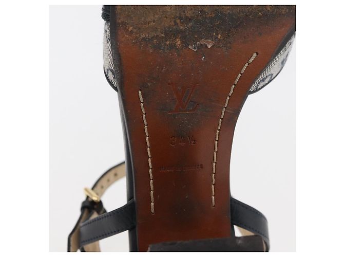 LOUIS VUITTON Sandali Mini Tacchi Monogramma 34 1/2 Blu LV Auth 174619A - vista 11