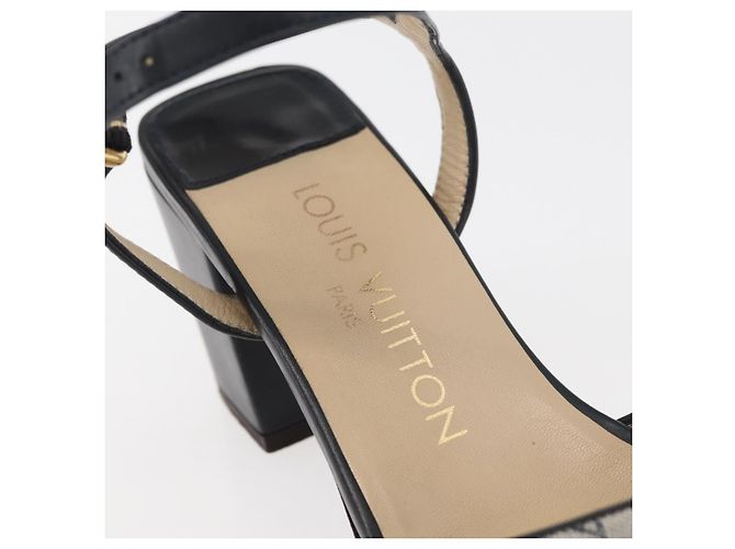 LOUIS VUITTON Sandali Mini Tacchi Monogramma 34 1/2 Blu LV Auth 174619A - vista 15