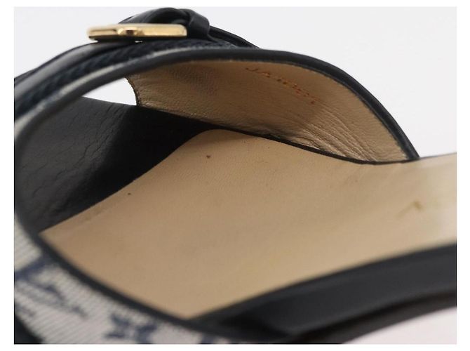 LOUIS VUITTON Sandali Mini Tacchi Monogramma 34 1/2 Blu LV Auth 174619A - vista 17