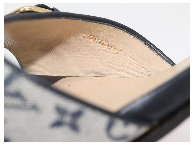 LOUIS VUITTON Sandali Mini Tacchi Monogramma 34 1/2 Blu LV Auth 174619A - vista 18
