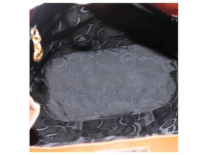 Borsa Tote Salvatore Ferragamo in nylon marrone e oro Auth ka3760A D'oro - vista 16