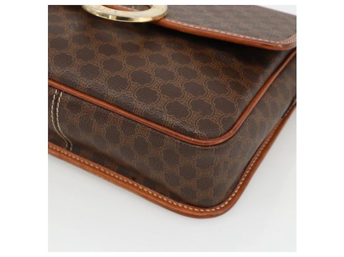 Céline Borsa a spalla circolare in tela Macadam CELINE in pelle PVC marrone oro Auth YKZ1118 D'oro - vista 10