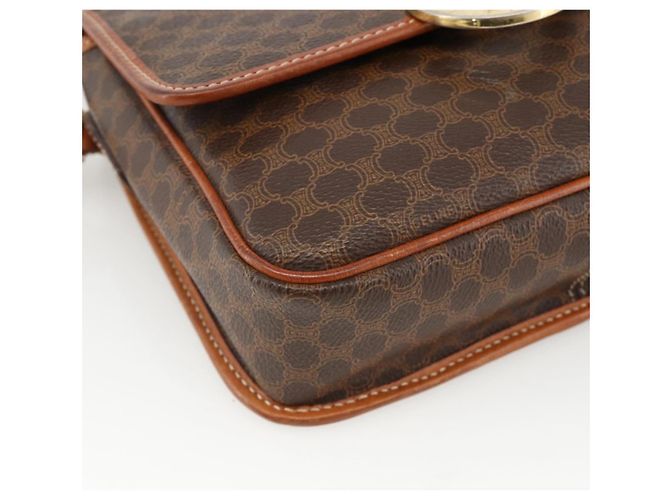 Céline Borsa a spalla circolare in tela Macadam CELINE in pelle PVC marrone oro Auth YKZ1118 D'oro - vista 11