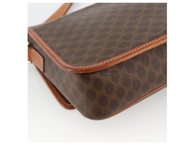 Céline Borsa a spalla circolare in tela Macadam CELINE in pelle PVC marrone oro Auth YKZ1118 D'oro - vista 13