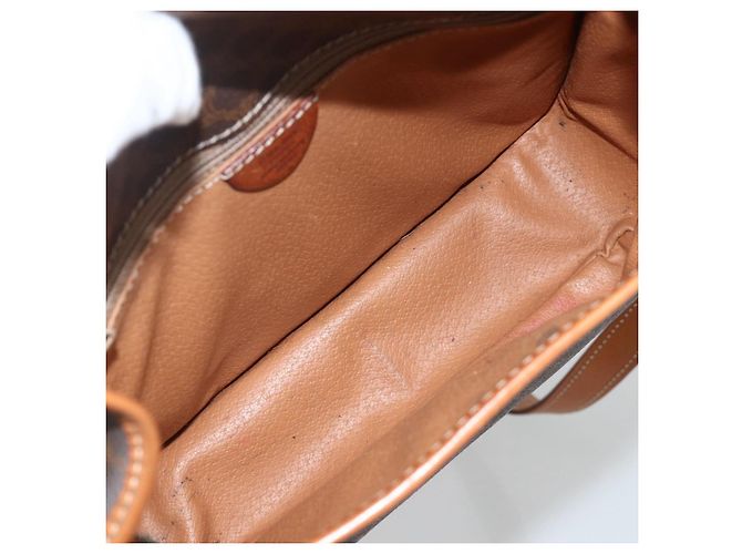 Céline Borsa a spalla circolare in tela Macadam CELINE in pelle PVC marrone oro Auth YKZ1118 D'oro - vista 17