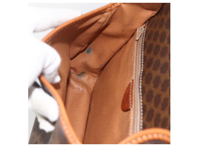 Céline Borsa a spalla circolare in tela Macadam CELINE in pelle PVC marrone oro Auth YKZ1118 D'oro - vista 19