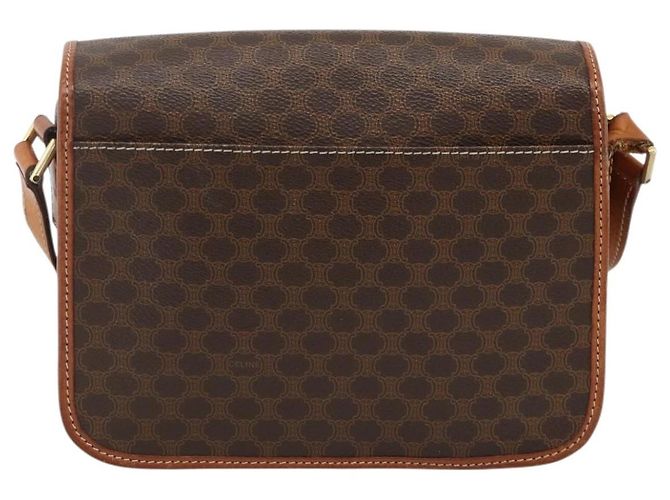 Céline Borsa a spalla circolare in tela Macadam CELINE in pelle PVC marrone oro Auth YKZ1118 D'oro - vista 3