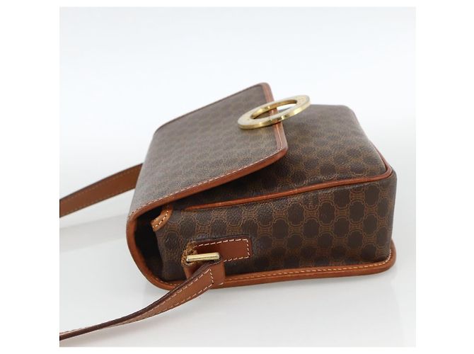 Céline Borsa a spalla circolare in tela Macadam CELINE in pelle PVC marrone oro Auth YKZ1118 D'oro - vista 4