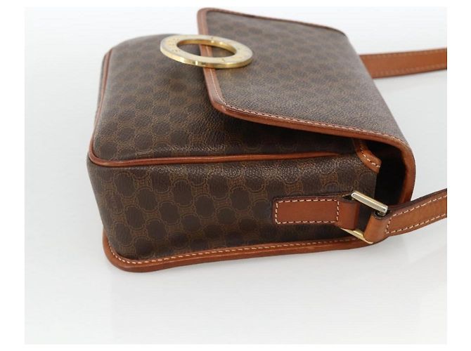 Céline Borsa a spalla circolare in tela Macadam CELINE in pelle PVC marrone oro Auth YKZ1118 D'oro - vista 5