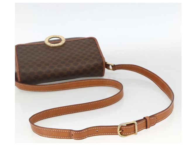 Céline Borsa a spalla circolare in tela Macadam CELINE in pelle PVC marrone oro Auth YKZ1118 D'oro - vista 7