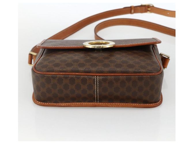 Céline Borsa a spalla circolare in tela Macadam CELINE in pelle PVC marrone oro Auth YKZ1118 D'oro - vista 9