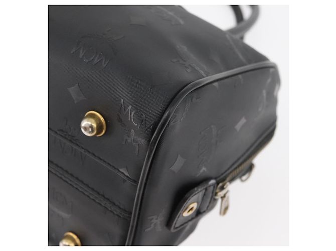 MCM Vicetos Logogram Borsa a Mano PVC Nero Oro Auth 174753 D'oro - vista 13