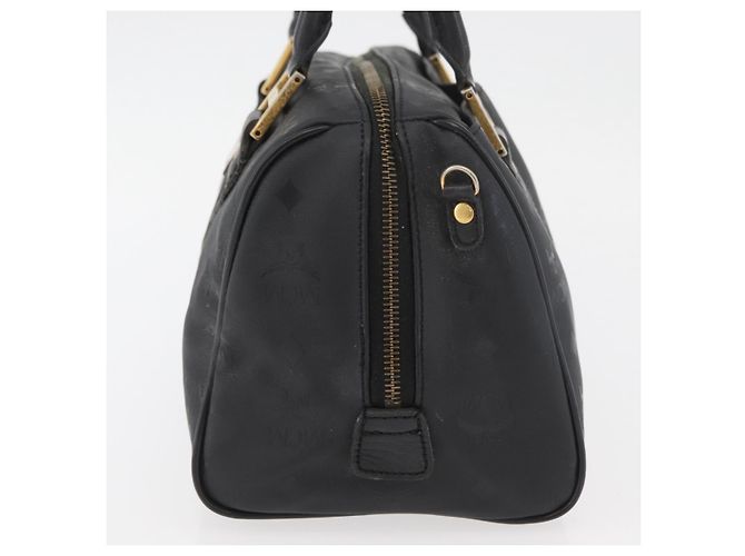 MCM Vicetos Logogram Borsa a Mano PVC Nero Oro Auth 174753 D'oro - vista 4