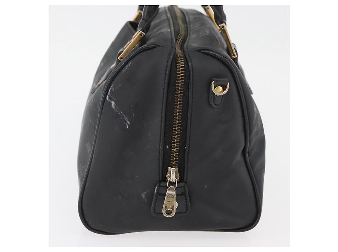 MCM Vicetos Logogram Borsa a Mano PVC Nero Oro Auth 174753 D'oro - vista 5