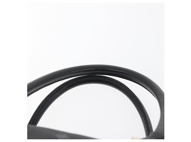 MCM Vicetos Logogram Borsa a Mano PVC Nero Oro Auth 174753 D'oro - vista 8