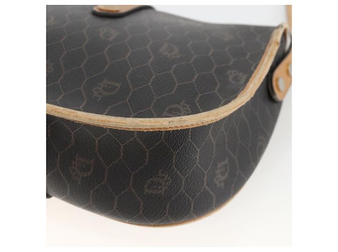 Christian Dior Schultertasche aus Waben-Canvas PVC Schwarz Gold Auth 174371 Golden - Ansicht 12