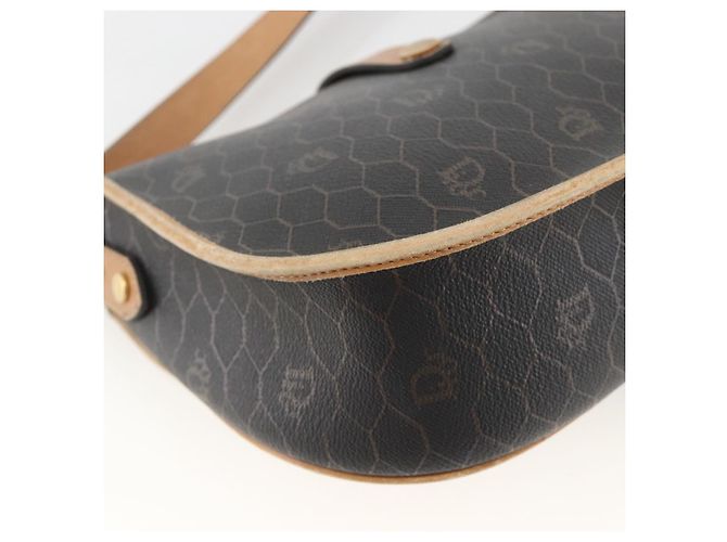 Christian Dior Schultertasche aus Waben-Canvas PVC Schwarz Gold Auth 174371 Golden - Ansicht 13