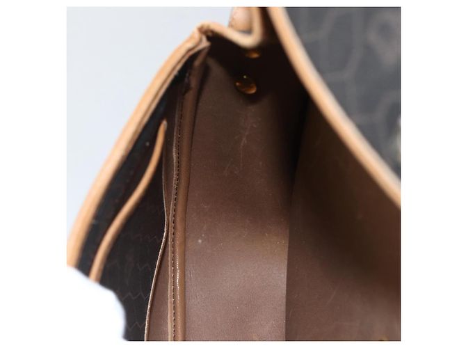 Christian Dior Schultertasche aus Waben-Canvas PVC Schwarz Gold Auth 174371 Golden - Ansicht 19