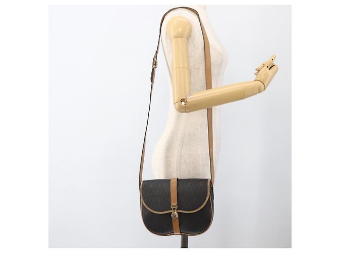 Christian Dior Schultertasche aus Waben-Canvas PVC Schwarz Gold Auth 174371 Golden - Ansicht 21