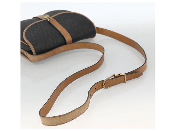 Christian Dior Schultertasche aus Waben-Canvas PVC Schwarz Gold Auth 174371 Golden - Ansicht 7