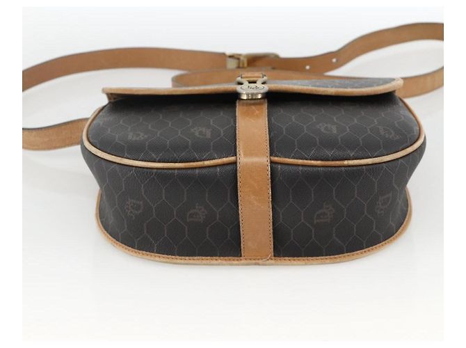 Christian Dior Schultertasche aus Waben-Canvas PVC Schwarz Gold Auth 174371 Golden - Ansicht 9