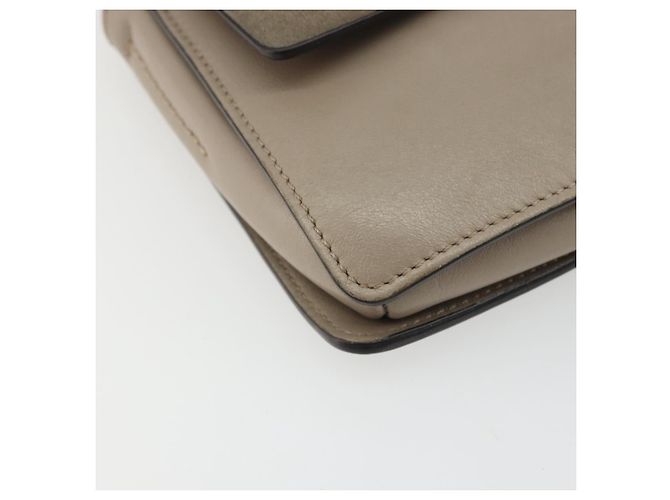 Chloé Chloe Fay Schultertasche aus Leder Wildleder Grau Gold Auth BA11981 Braun Golden - Ansicht 11