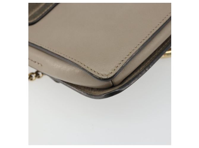 Chloé Chloe Fay Schultertasche aus Leder Wildleder Grau Gold Auth BA11981 Braun Golden - Ansicht 13