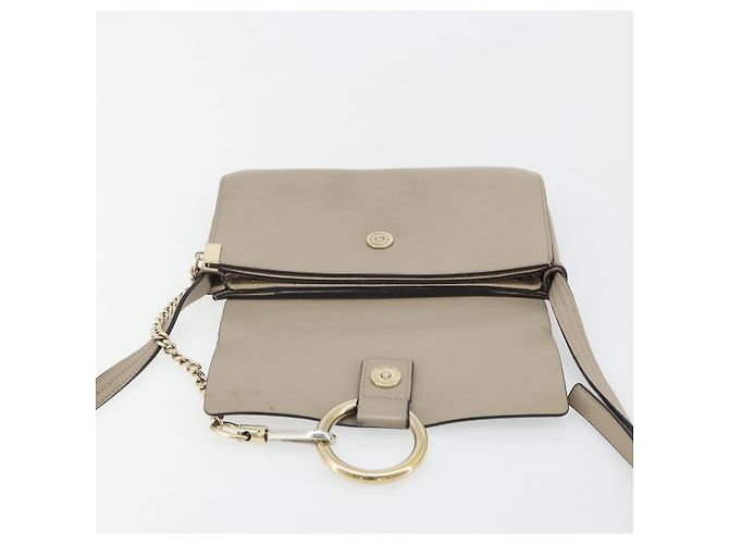 Chloé Chloe Fay Schultertasche aus Leder Wildleder Grau Gold Auth BA11981 Braun Golden - Ansicht 16