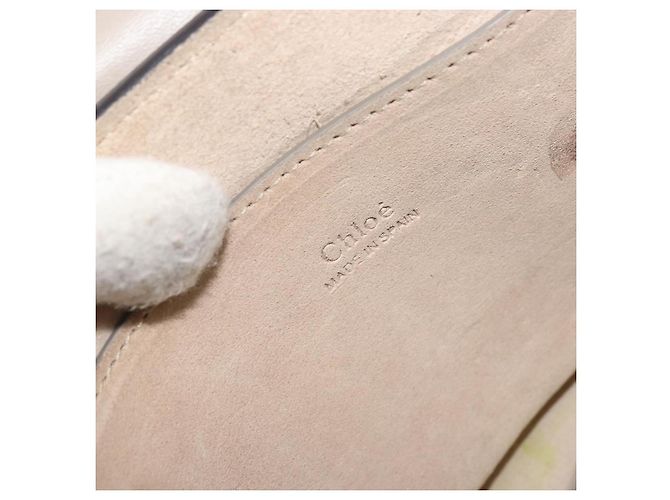 Chloé Chloe Fay Schultertasche aus Leder Wildleder Grau Gold Auth BA11981 Braun Golden - Ansicht 17