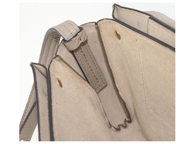 Chloé Chloe Fay Schultertasche aus Leder Wildleder Grau Gold Auth BA11981 Braun Golden - Ansicht 20