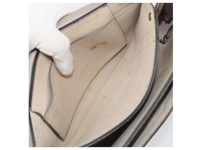 Chloé Chloe Fay Schultertasche aus Leder Wildleder Grau Gold Auth BA11981 Braun Golden - Ansicht 21