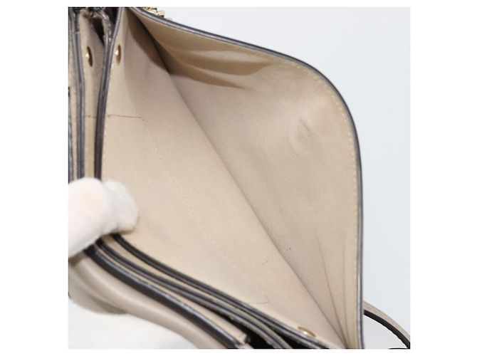 Chloé Chloe Fay Schultertasche aus Leder Wildleder Grau Gold Auth BA11981 Braun Golden - Ansicht 23