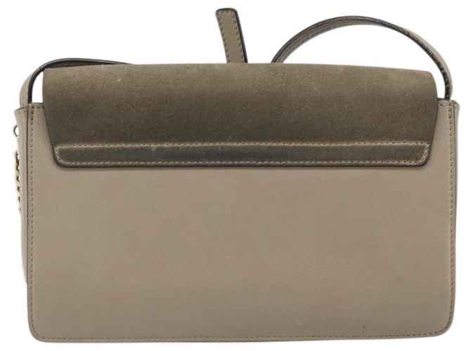 Chloé Chloe Fay Schultertasche aus Leder Wildleder Grau Gold Auth BA11981 Braun Golden - Ansicht 3