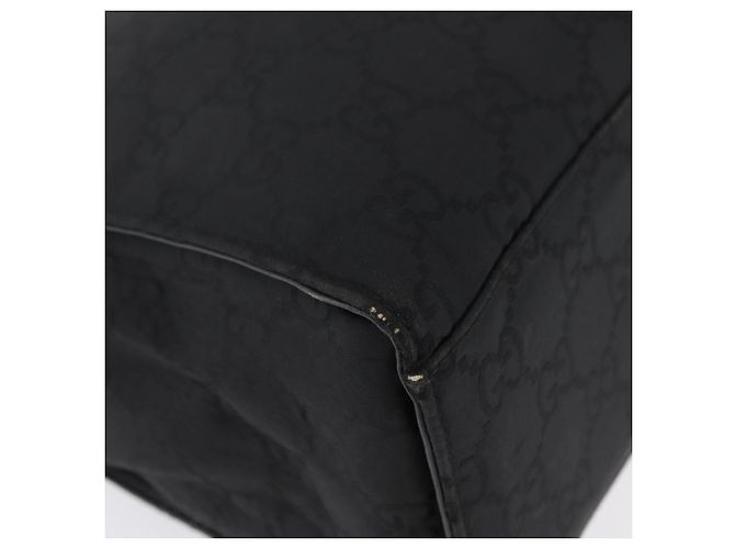 Bamboo GUCCI GG Canvas Bambus Tragetasche Nylon Schwarz Silber 002 1010 Auth YKZ144 - Ansicht 12