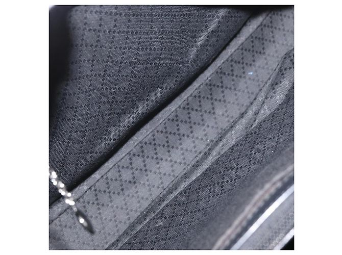 Bamboo GUCCI GG Canvas Bambus Tragetasche Nylon Schwarz Silber 002 1010 Auth YKZ144 - Ansicht 16