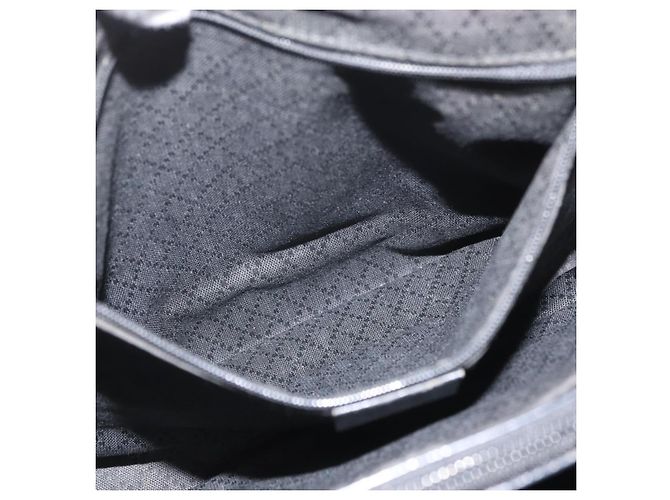 Bamboo GUCCI GG Canvas Bambus Tragetasche Nylon Schwarz Silber 002 1010 Auth YKZ144 - Ansicht 23